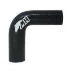 Mangote em Silicone Redutor Curva 90° graus 1-1/2" para 1-1/4" polegadas (38mm para 32mm) x 125mm - Preto