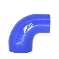 Mangote em Silicone Redutor Curva 90° graus 4" para 3" polegadas (102mm para 76mm) x 125mm Azul