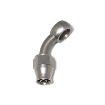 Conexão tipo Banjo 4AN / AN4 para Parafuso 4AN - 11.2mm Curva 45° graus para Mangueira PTFE - Inox