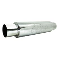 Silencioso Absorsivo Inox 304 Corpo 4" com entrada e saída de 2-1/2" (Comprimento 350mm) - Polido