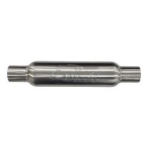 Ressonador Absorsivo Inox 409 Corpo 4" com Entrada e Saída de 2-1/2" (Comprimento 350mm) - Fosco