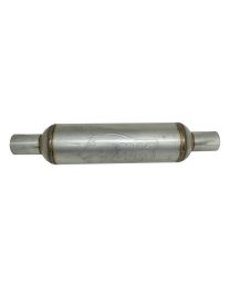 Ressonador Absorsivo Inox 409 Corpo 4" com Entrada e Saída de 2" (Comprimento 350mm) - Fosco