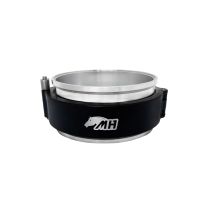 Conjunto de Abraçadeira e Flanges Flexível 4" (I.D 102mm) em Alumínio com Trava de Saque Rápido - Preto