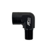 Adaptador Macho NPT 1/4" para Fêmea NPT 1/4" em Curva 90° Graus - Preto