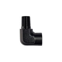 Adaptador Macho NPT 1/8" para Fêmea NPT 1/8" em Curva 90° Graus - Preto