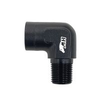 Adaptador Macho NPT 3/8" para Fêmea NPT 3/8" em Curva 90° Graus - Preto
