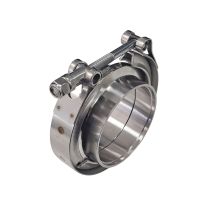 Kit Abraçadeira Tipo V-Band / V-Clamp + Par de Flange Macho e Fêmea 100% Inox 2-1/4" polegadas
