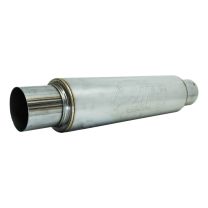 Silencioso Absorsivo Inox 409 Corpo 4" com entrada e saída de 2-1/2" (Comprimento 350mm) - Fosco