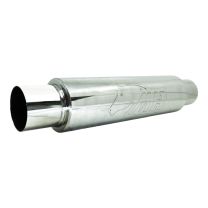 Silencioso Absorsivo Inox 304 Corpo 4" com entrada e saída de 3" (Comprimento 350mm) - Polido