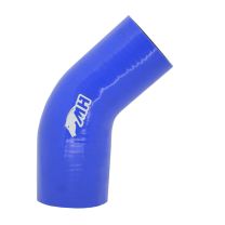 Mangote em Silicone Redutor Curva 45° graus 3-1/2" para 3" polegadas (89mm para 76mm) x 125mm Azul